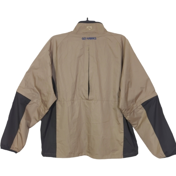 Storm Creek Go Hawks #12 1/4 Zip Wind Shirt w Zip Off Sleeves Tan Black NWT - Picture 2 of 14